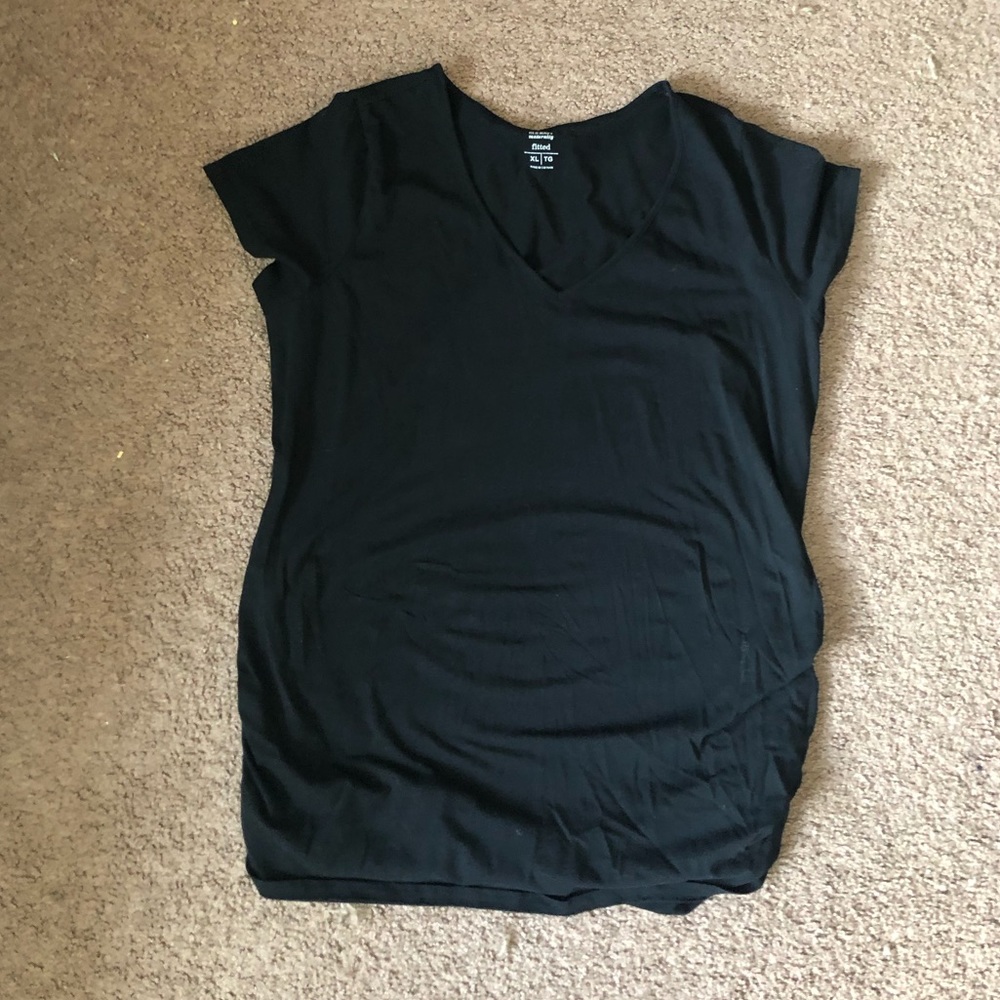 Black stretch maternity shirt